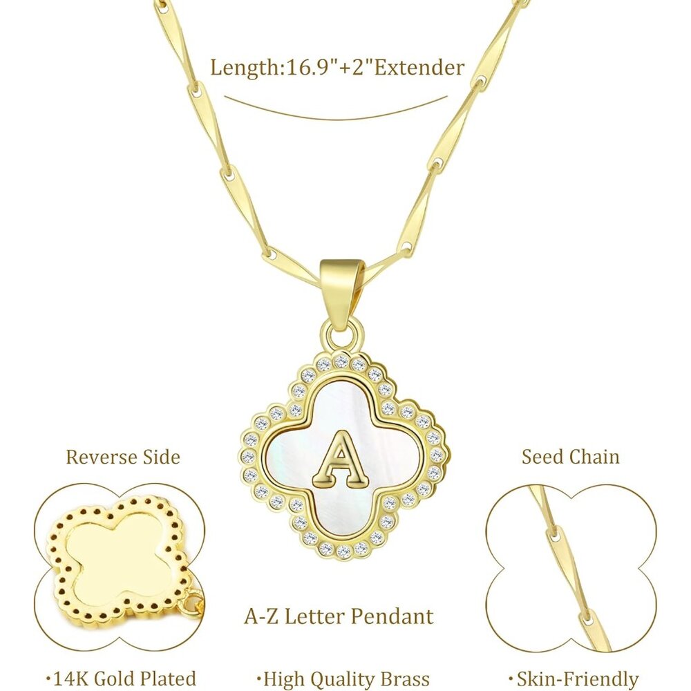 Meaningful Personalized Initial Clover Necklace F… - image 5